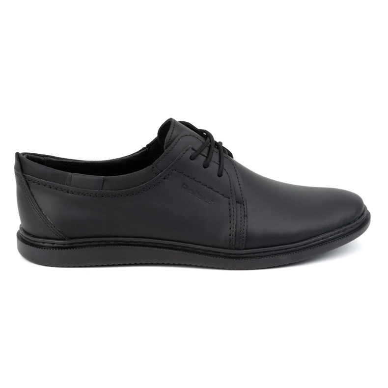 Sapatos casuais masculinos de couro 2131 POLBUT pretos