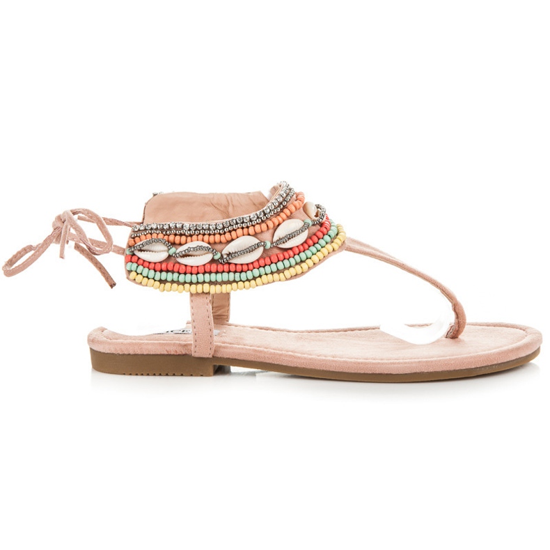 Vices Sandálias étnicas amarradas rosa