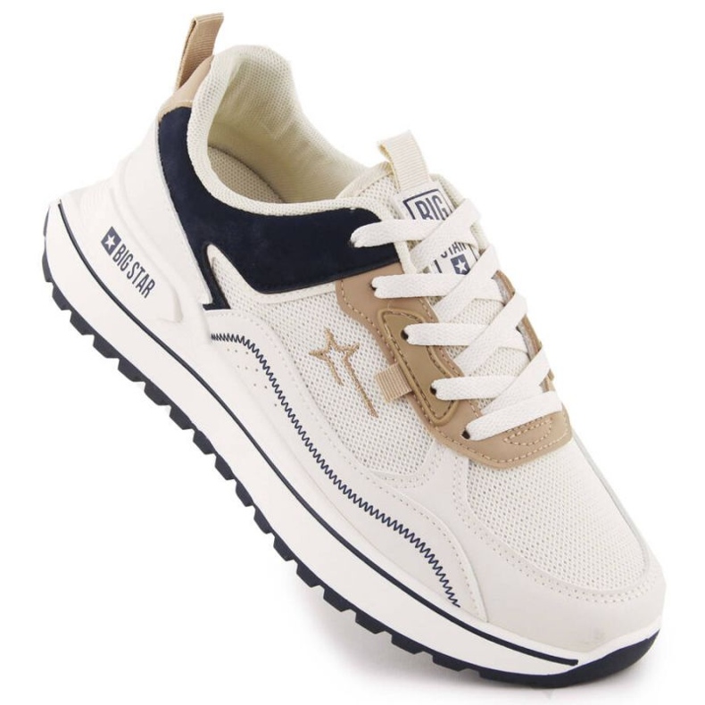 Sapatos esportivos femininos Big Star nn274a092 branco bege