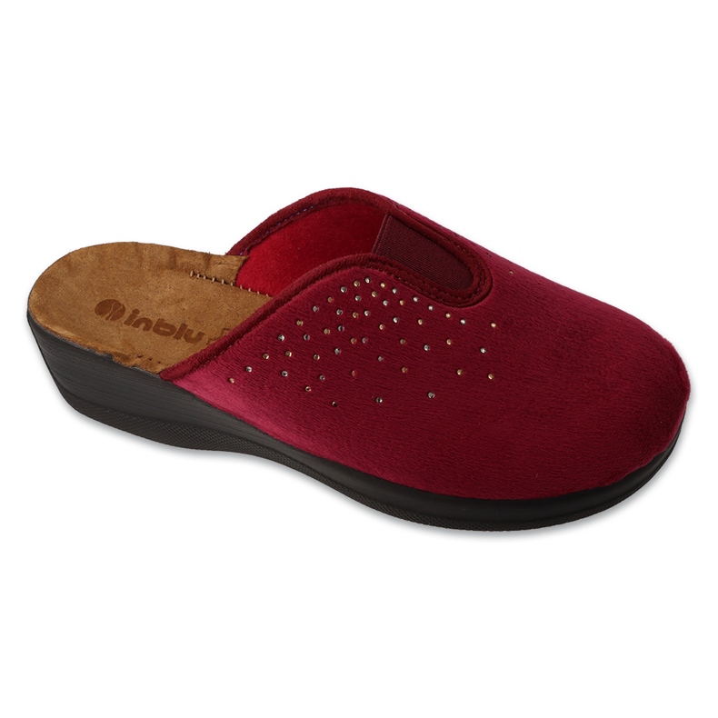 Slippers vermelhos femininos da Inblu com zircões 155d165 Slippers vermelhos femininos da Inblu com zircões 155d165