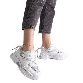Tênis feminino branco com glitter