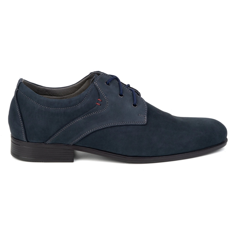 Olivier Sapatos masculinos elegantes de couro azul marinho - Modelo 4683