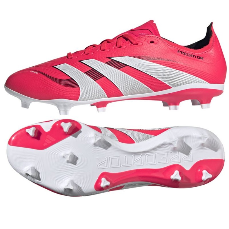 Adidas Predator League FG/MG ID3745 Sapatos de futebol vermelho