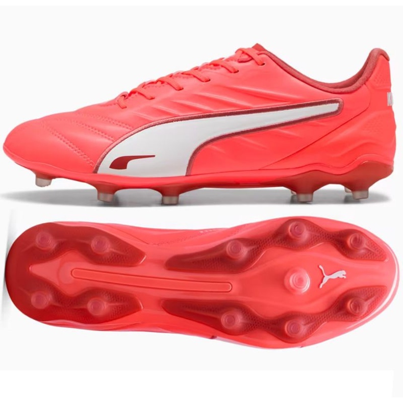 Puma King Pro FG/AG 108308-01 Sapatos de futebol vermelho