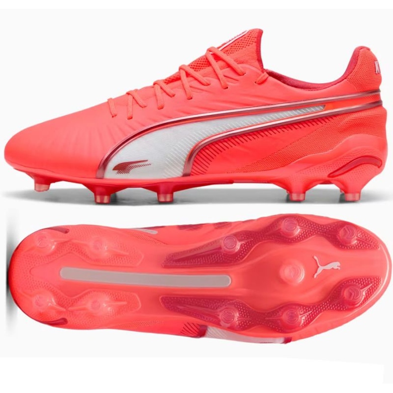 Puma King Ultimate FG/AG 108303-01 Sapatos de futebol vermelho