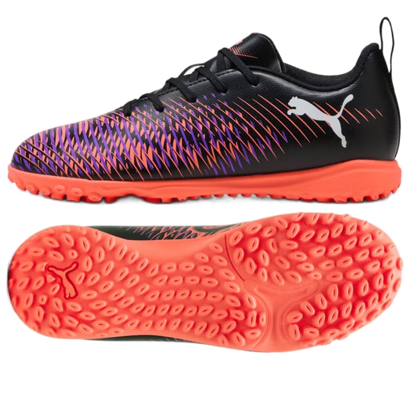 Puma Future 8 Play TT 108396-01 Sapatos de futebol pretos e telefônicos
