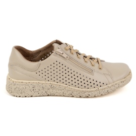 WASAK Sapatos femininos, tênis de couro aberto 0720pw bege