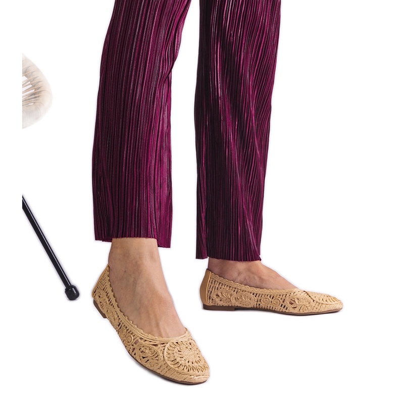 Ballerinas trançadas bege