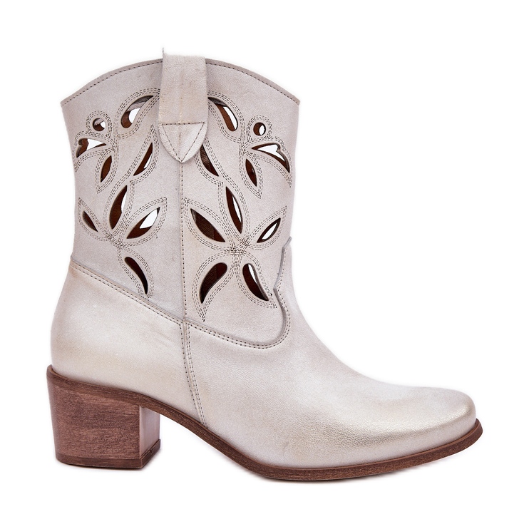 Saltos altos de couro aberto Zazoo 3621 Zloty dourado