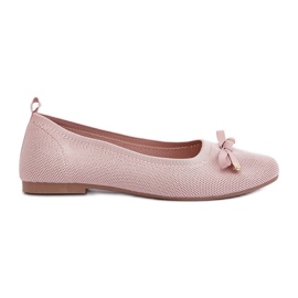 Bailarinas de malha com um laço rosa Bailarinas de malha com um laço rosa