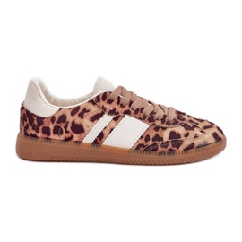 Tênis com estampa de leopardo baixo marrom