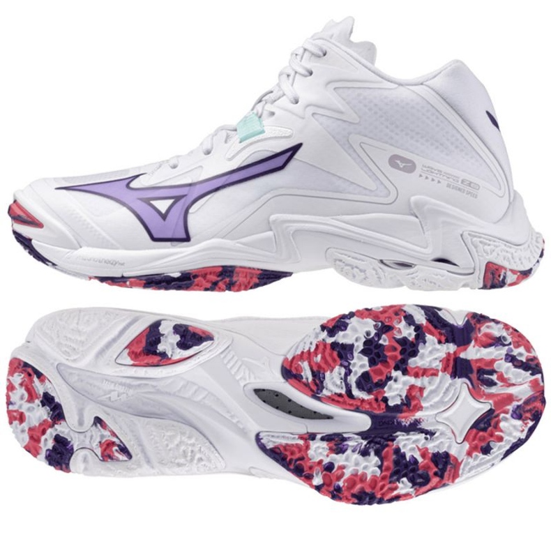 Mizuno Wave Lightning Z8 Mid V1GC240520 Sapatos brancos