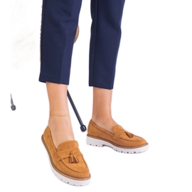 Mocas de Mulheres Brown de Ekozamsz com franjas castanho Mocas de Mulheres Brown de Ekozamsz com franjas castanho