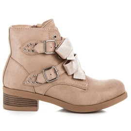 Ideal Shoes Botas com laços marrom