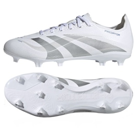 Adidas Predator League FG/MG ID1327 Sapatos brancos e prateados