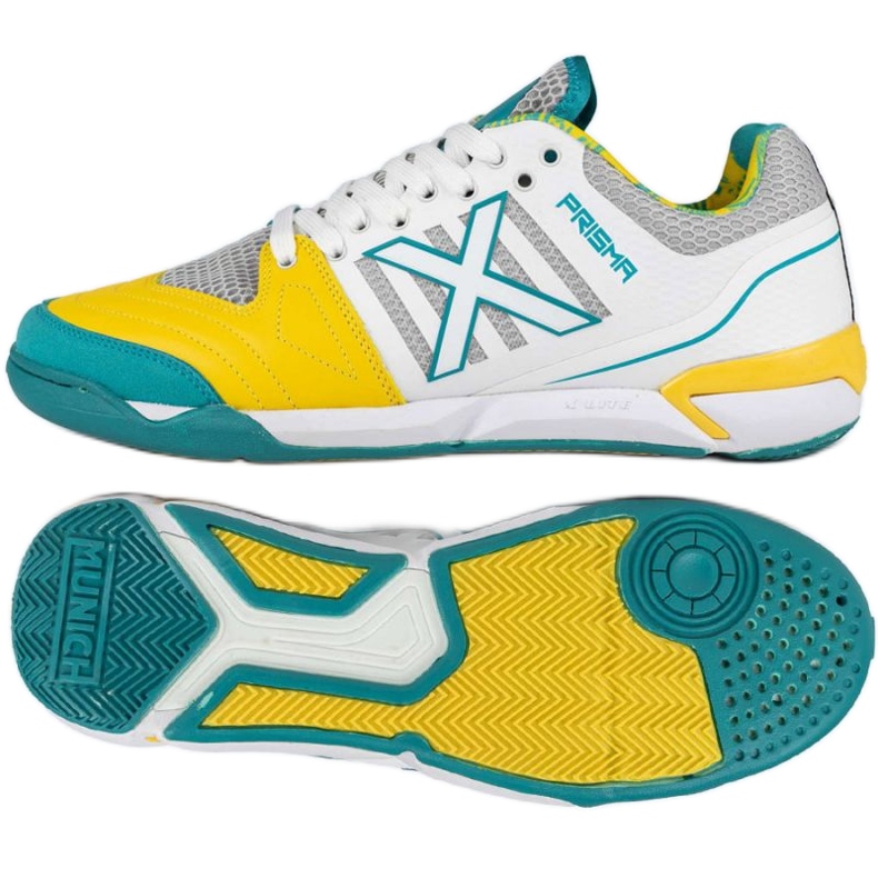 Munich Munique Prisma 37 em 3116038 sapatos de futebol branco e amarelo