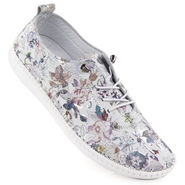 Sapatos de couro feminino com flores brancas T.SOKOLSKI 2023 FL branco Sapatos de couro feminino com flores brancas T.SOKOLSKI 2023 FL branco