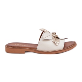 Flippers com decoração de couro natural zazoo 3667 branco