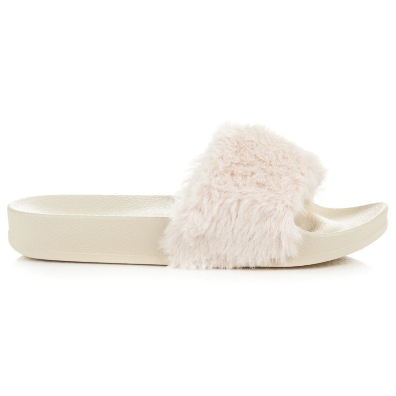 Via Giulia  chinelos creme com pele castanho