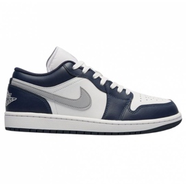 Nike Air Jordan 1 Low 553558-141 Sapatos azuis da Marinha azul