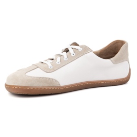 Sapatos descalços de couro minimalista wasak 0744w branco