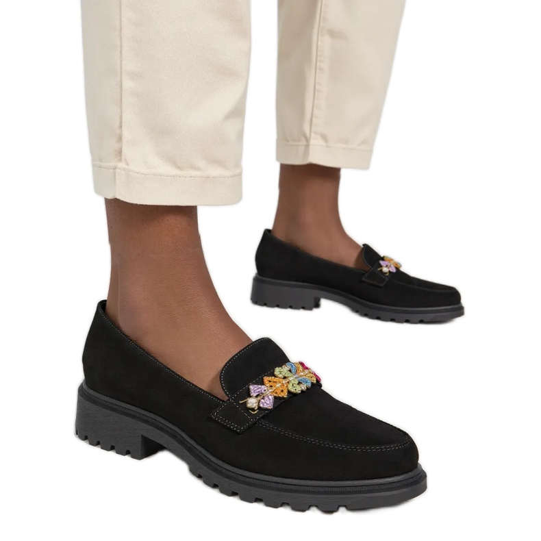 Mocassins negros de Ornell feminino preto