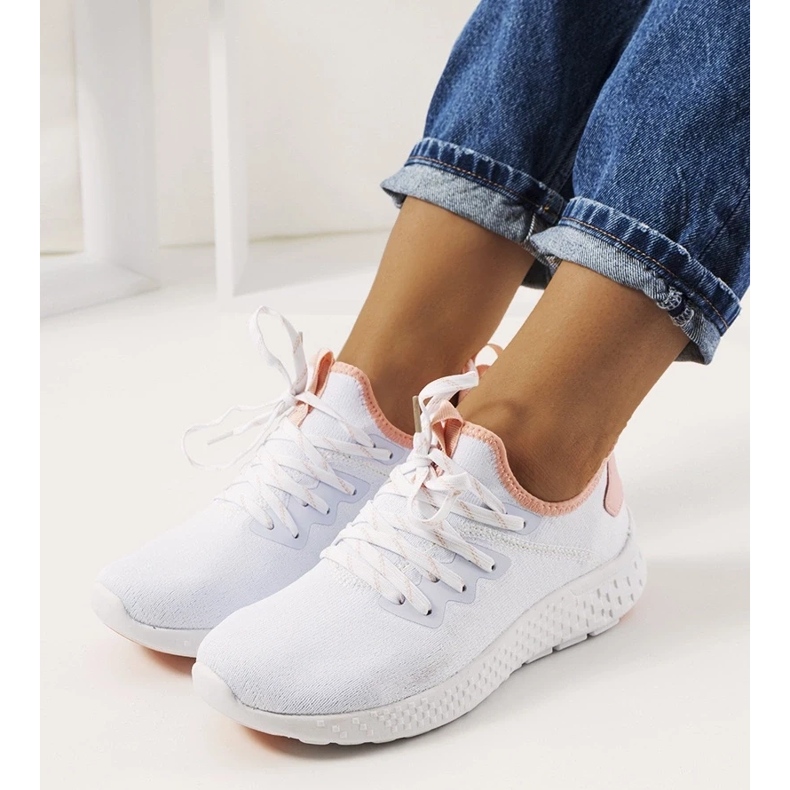 D/GMR Tênis esportivo Lenna branco e rosa