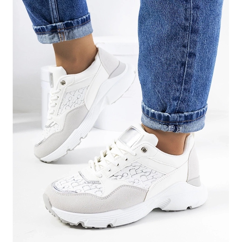 D/GMR Tênis feminino Viale branco cinza