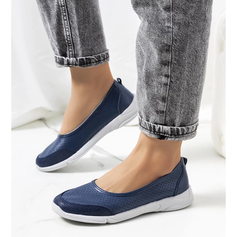 D/GMR Mirjam sapatilhas de couro azul marinho