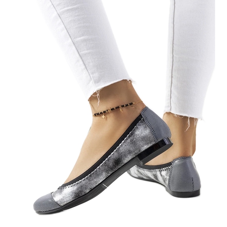 D/GMR Bailarinas de bolinhas prateadas Marlin prata