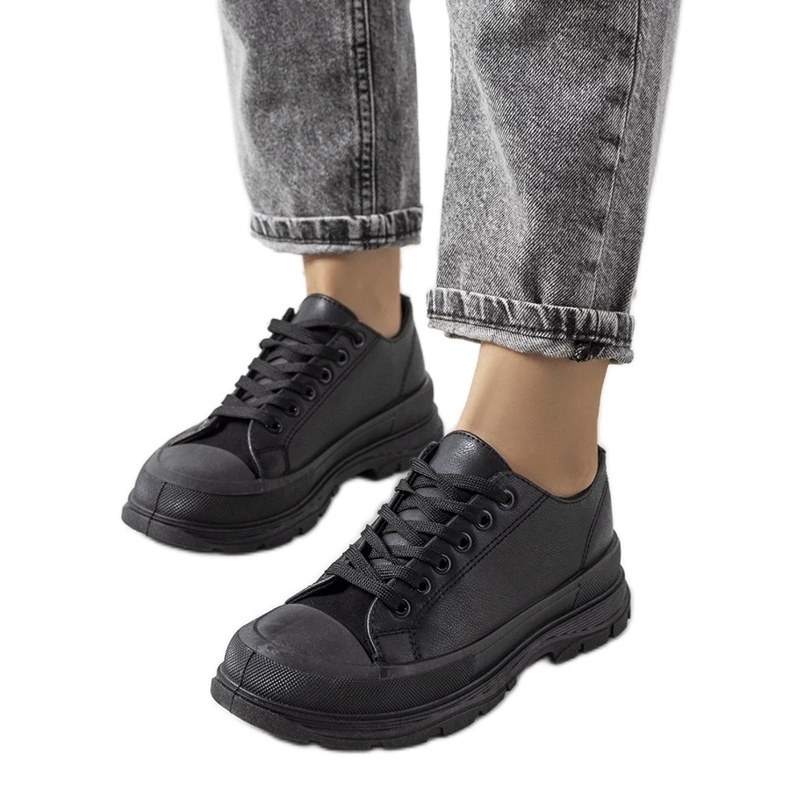 D/GMR Tênis preto em uma sola grossa de Nurbik