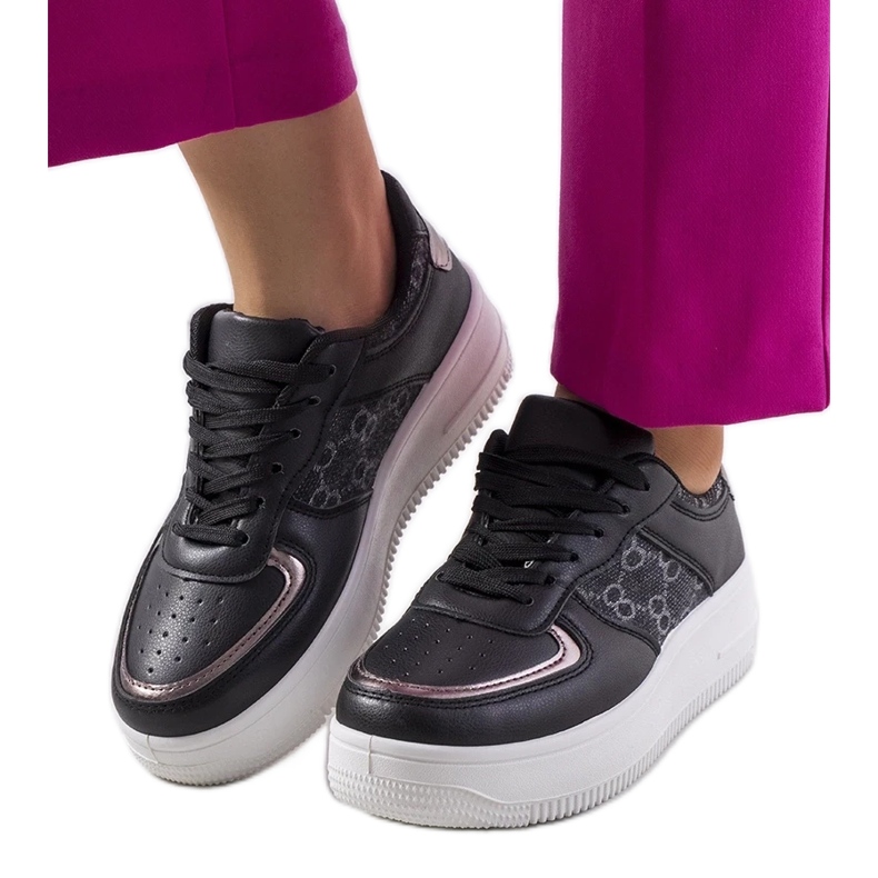 D/GMR Tênis feminino preto da Luzia