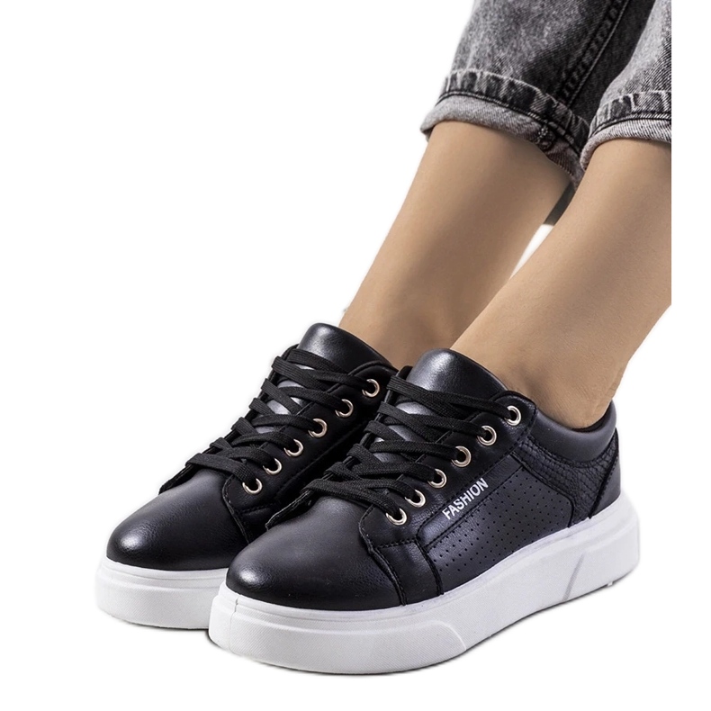 D/GMR Tênis preto em uma sola grossa da Louisiana