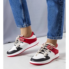 D/GMR Tênis retrô preto e vermelho Shari