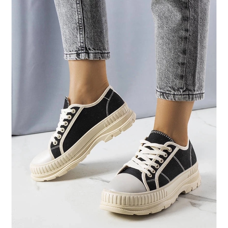 D/GMR Tênis plataforma preto Nichole.