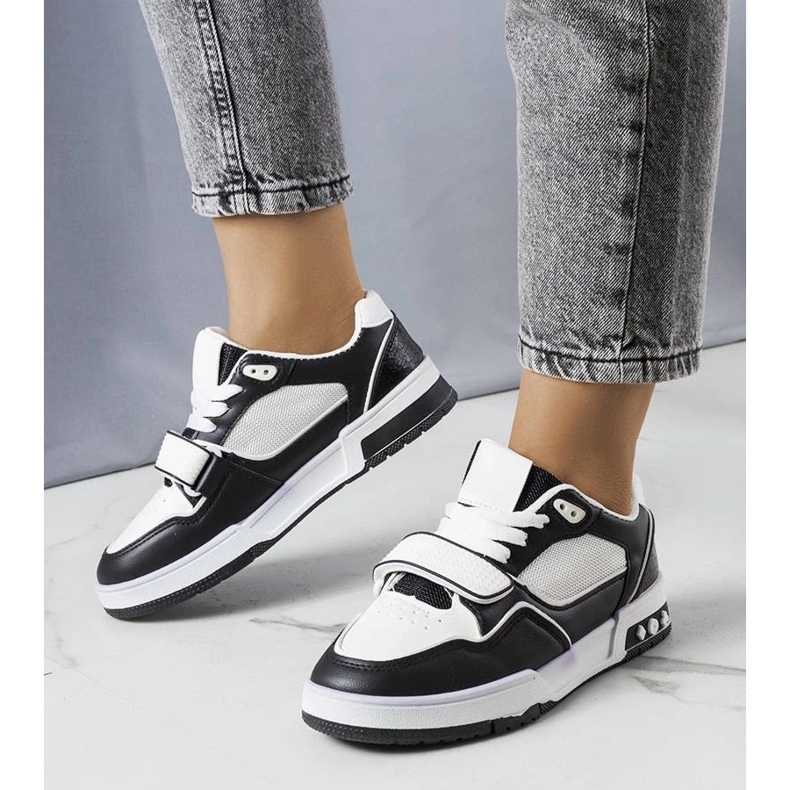 D/GMR Sapatilhas pretas de mulher Ollie branco