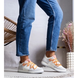 D/GMR Tênis cinza feminino de renda -up tênis arcobaleno