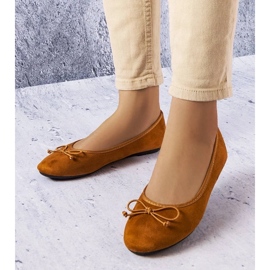 D/GMR Bailarinas marrons com laço Chandonnet castanho D/GMR Bailarinas marrons com laço Chandonnet castanho