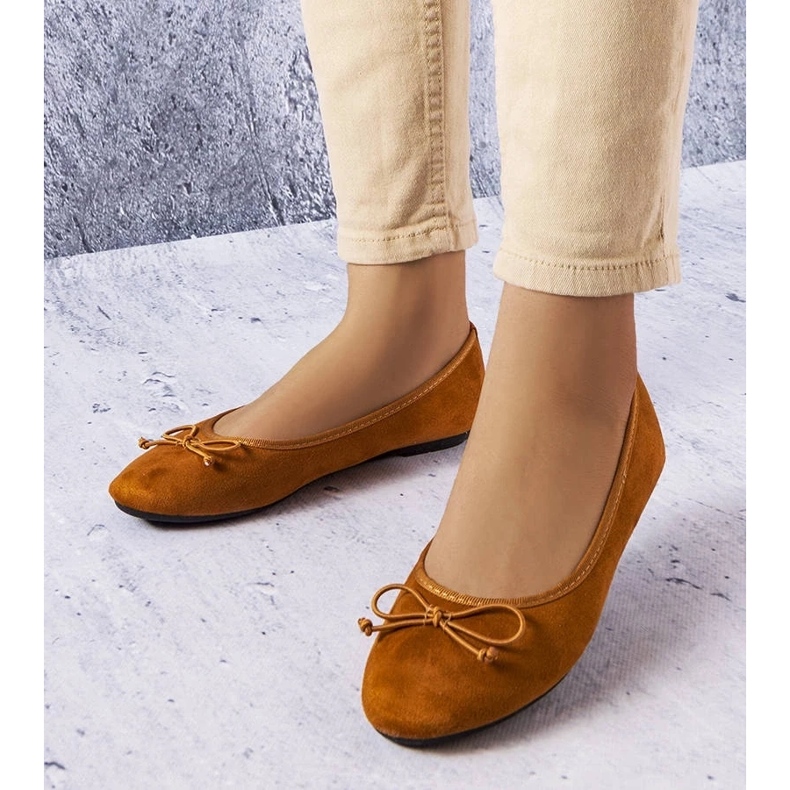 D/GMR Bailarinas marrons com laço Chandonnet castanho