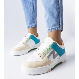 D/GMR Sapato plataforma bege e azul Harter