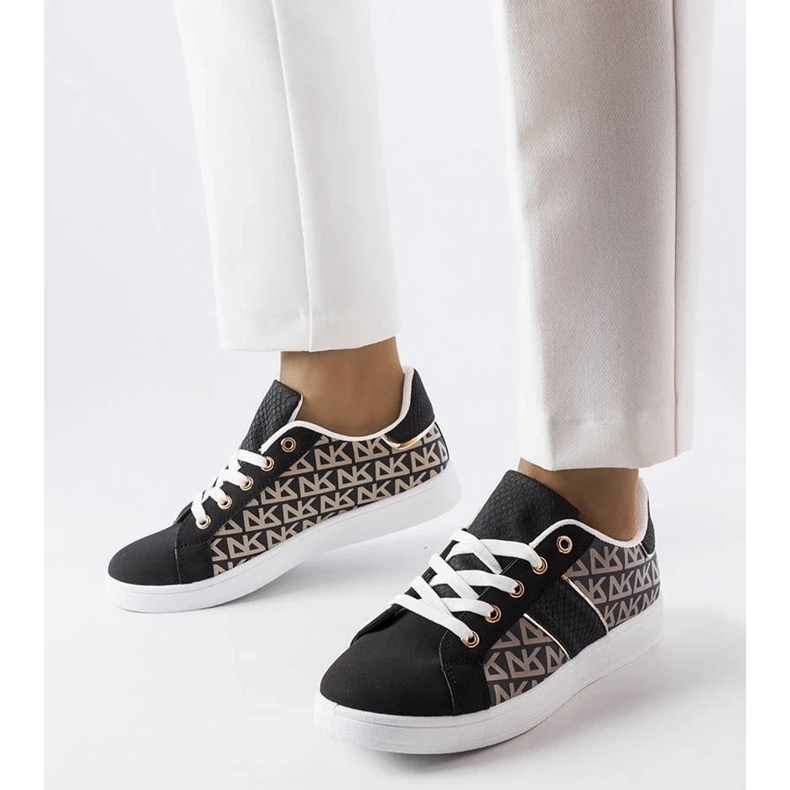 D/GMR Sapatilhas pretas decoradas com o monograma Bolduc preto