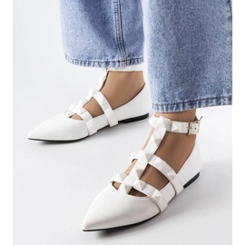 D/GMR Bailarinas brancas com um espetacular fecho Blur branco D/GMR Bailarinas brancas com um espetacular fecho Blur branco