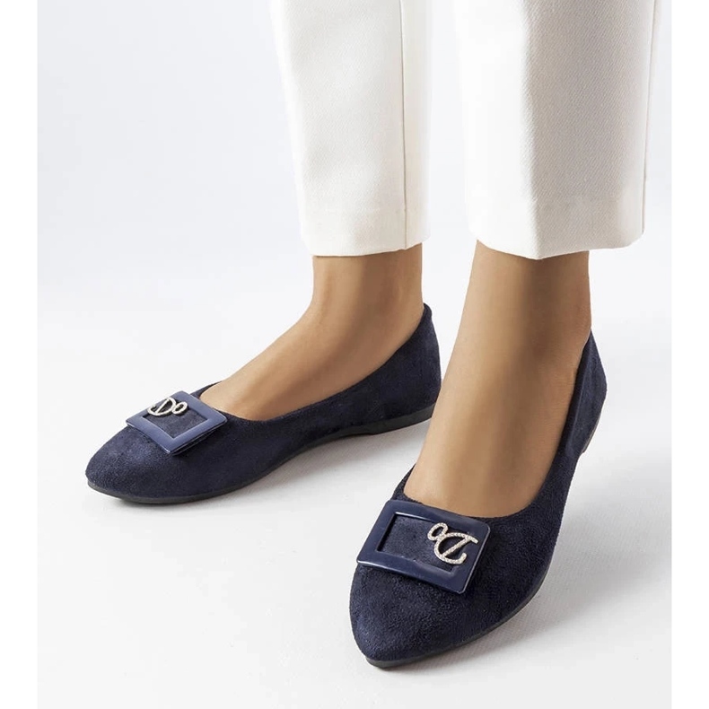 D/GMR Bailarinas da Marinha com strass da Fleming azul D/GMR Bailarinas da Marinha com strass da Fleming azul