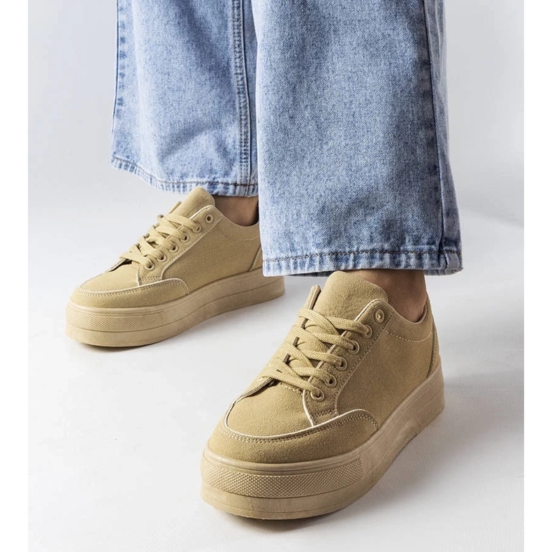 D/GMR Tênis plataforma bege Amathymes.