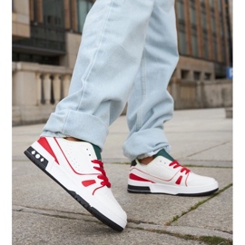 D/GMR Os sapatos brancos e vermelhos de Archie com língua verde D/GMR Os sapatos brancos e vermelhos de Archie com língua verde