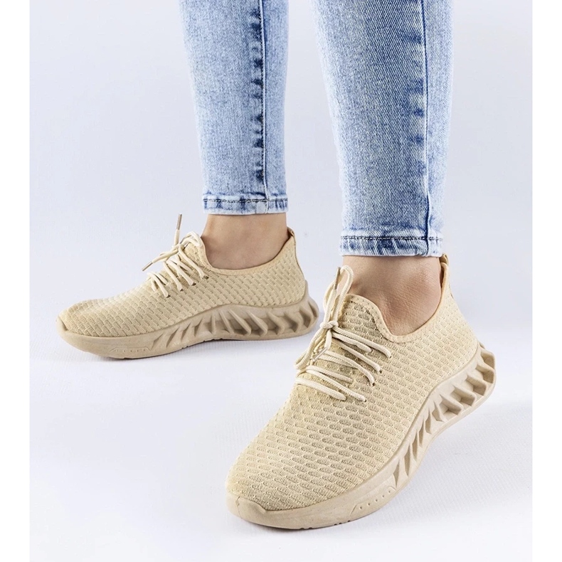 D/GMR Tênis de tecido bege da Derek