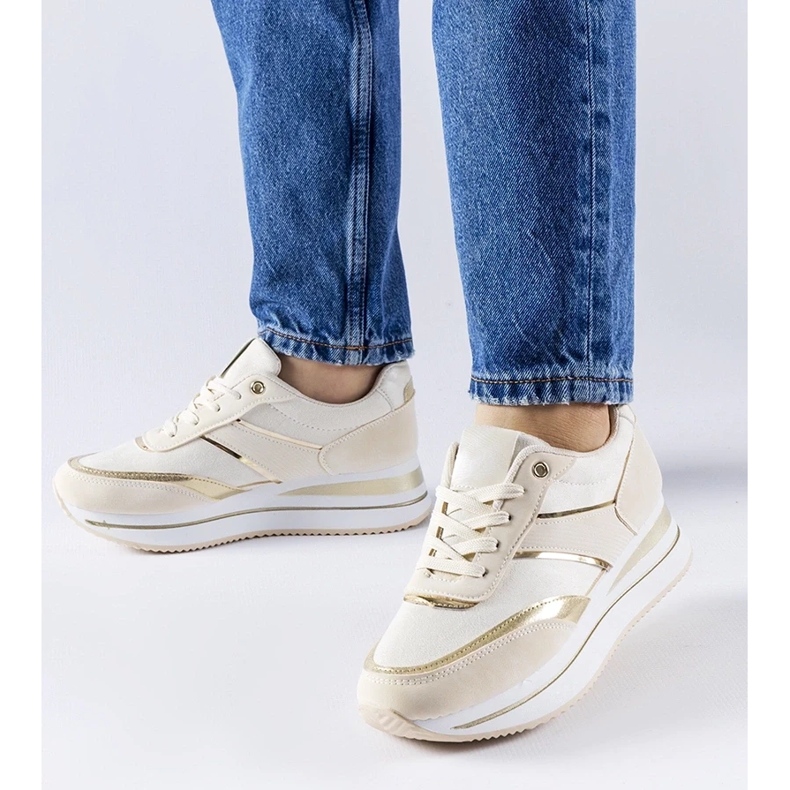 D/GMR Tênis bege na plataforma Nutter D/GMR Tênis bege na plataforma Nutter