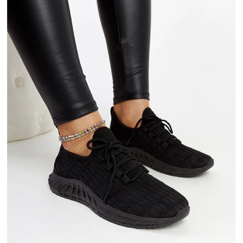 D/GMR Tênis Milena de tecido preto