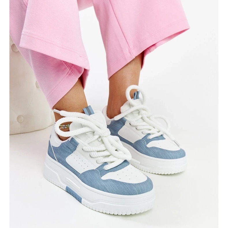 D/GMR Tênis branco e azul na plataforma Szekeres