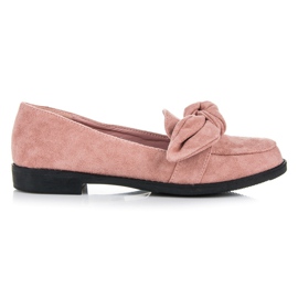 Ideal Shoes Brogues de camurça com laço rosa Ideal Shoes Brogues de camurça com laço rosa